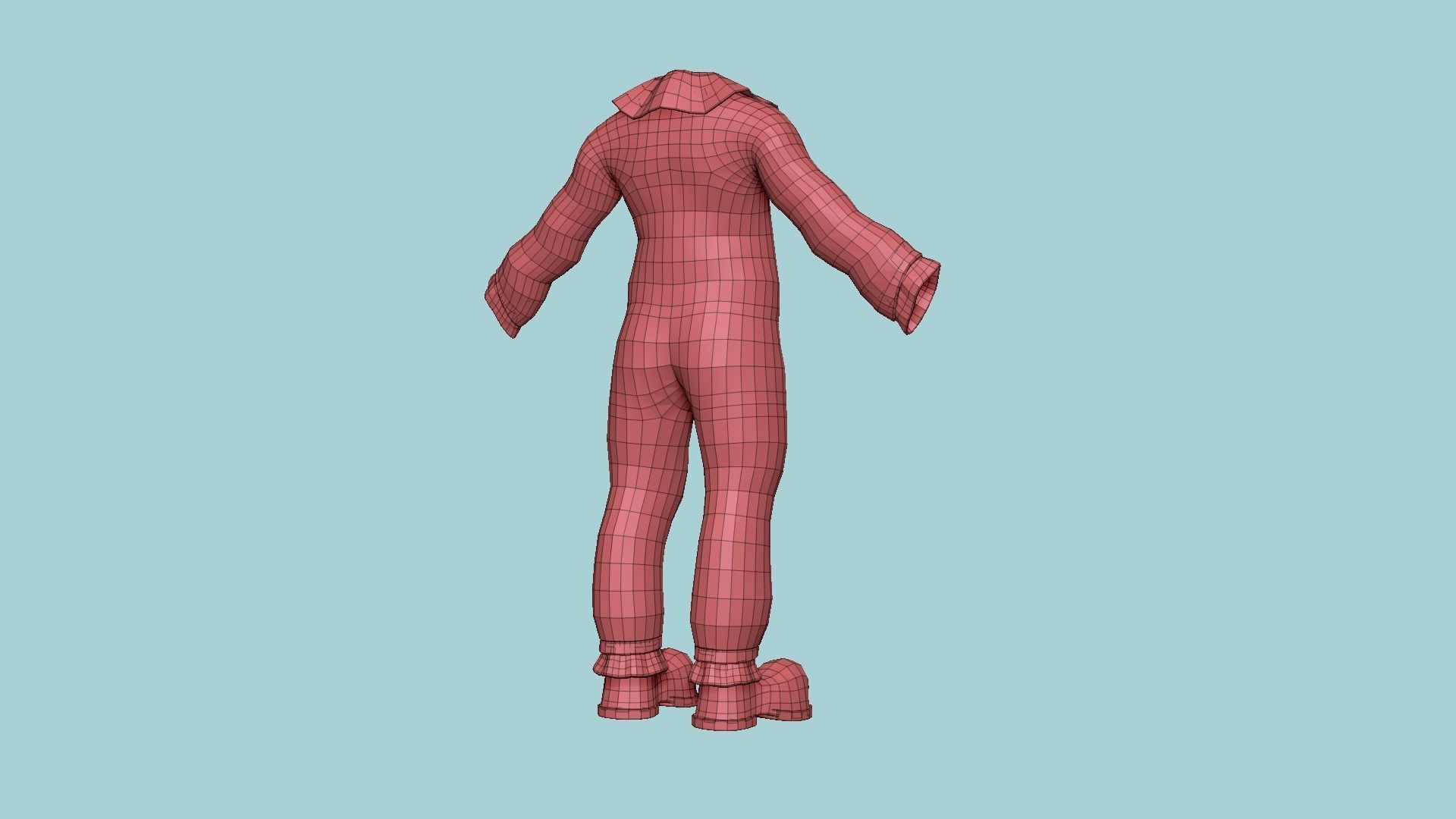 Clown Terror Costume and Mask - Colored - Character Design 3D Model Collection_35