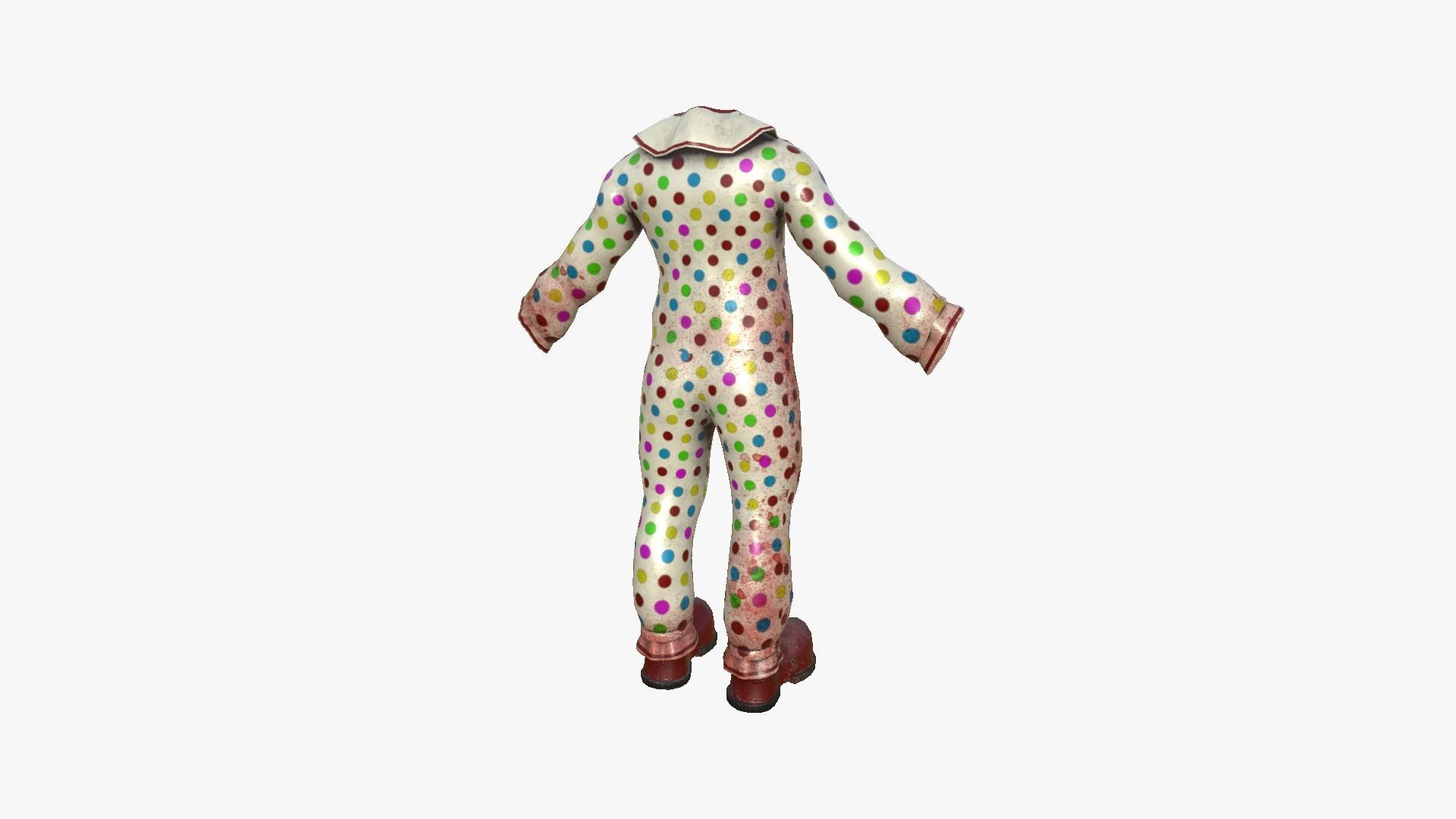 Clown Terror Costume and Mask - Colored - Character Design 3D Model Collection_17