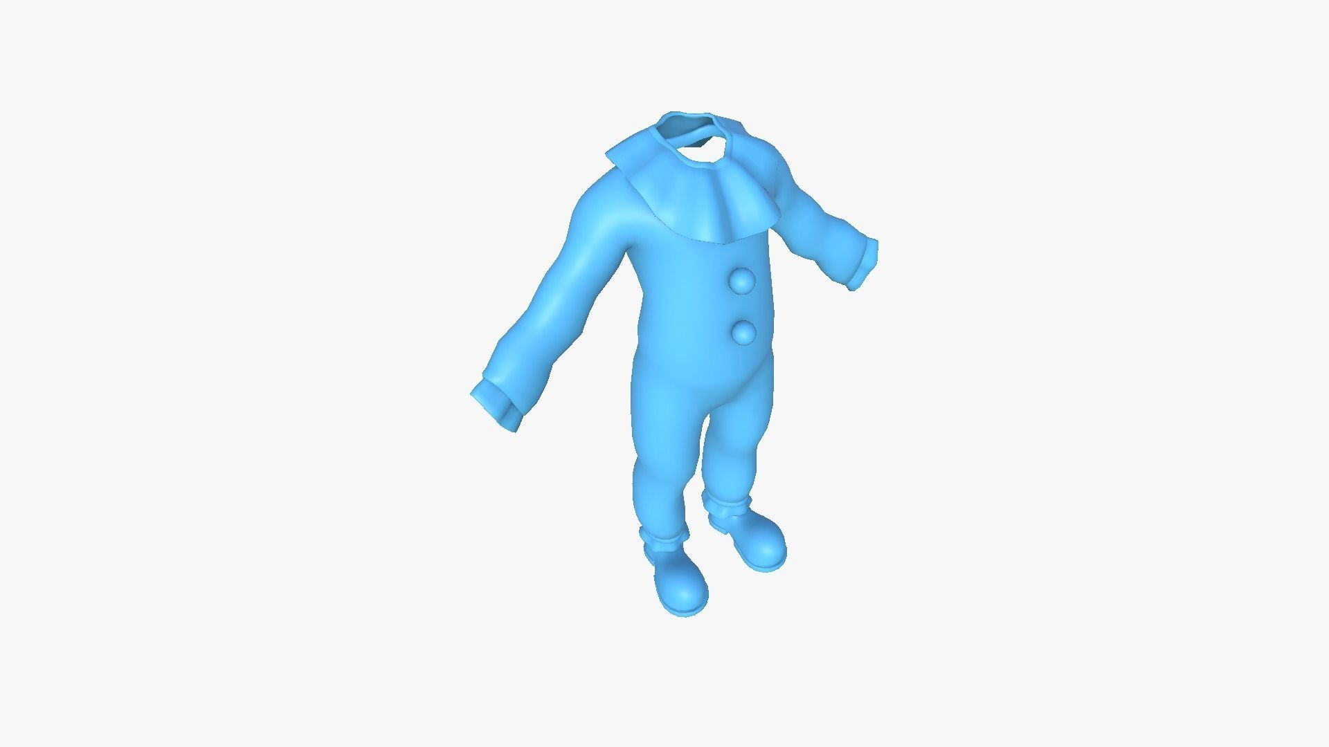 Clown Terror Costume and Mask - Colored - Character Design 3D Model Collection_24