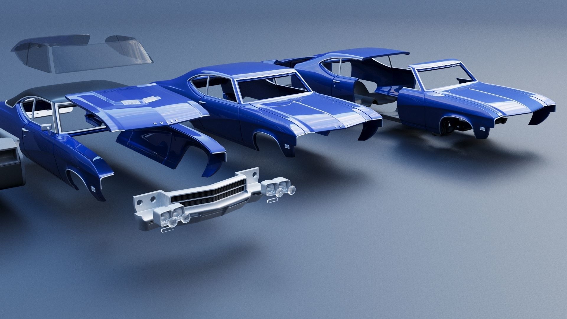 Buick Skylark 1969 3D print model_19