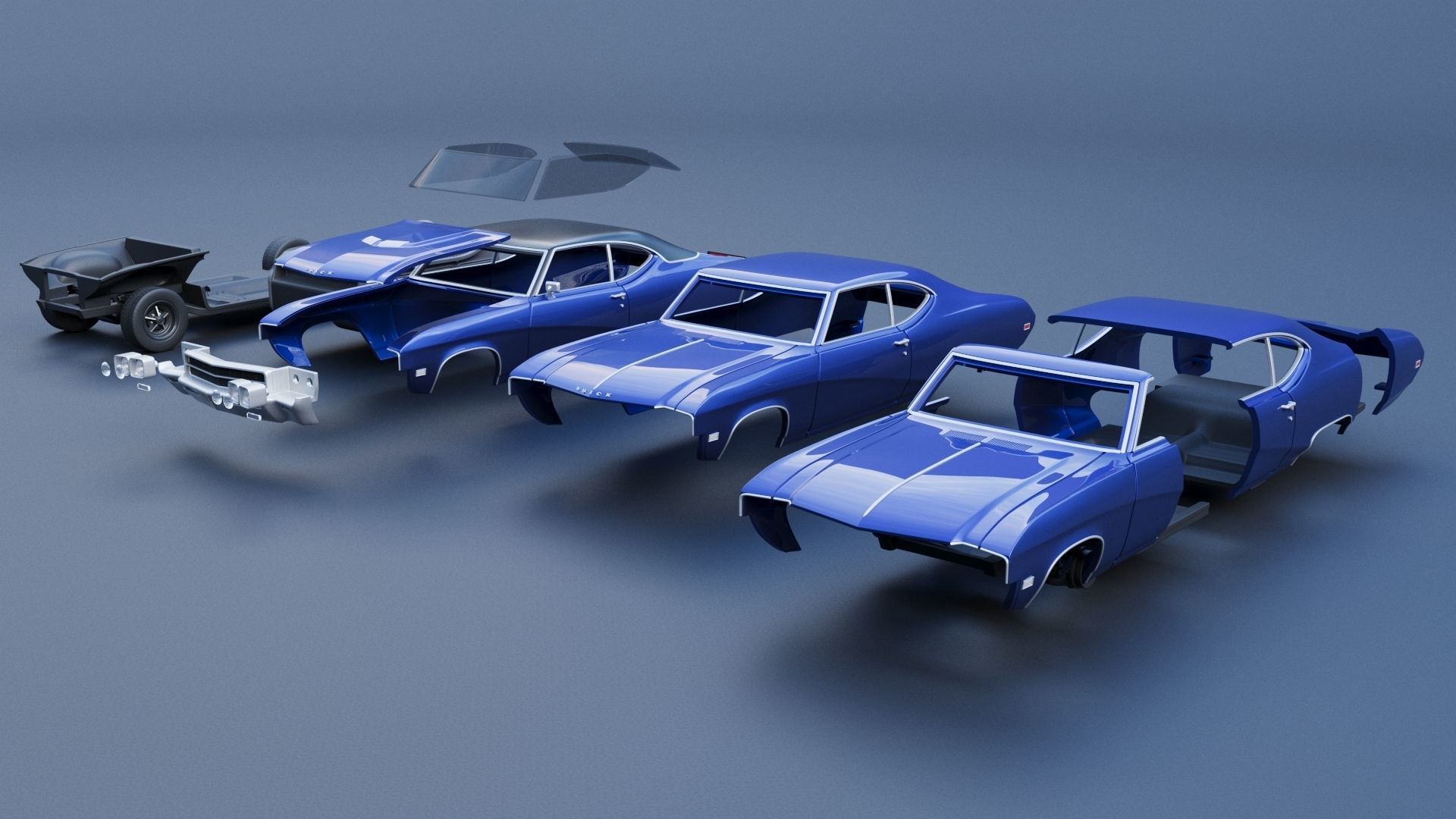 Buick Skylark 1969 3D print model_15