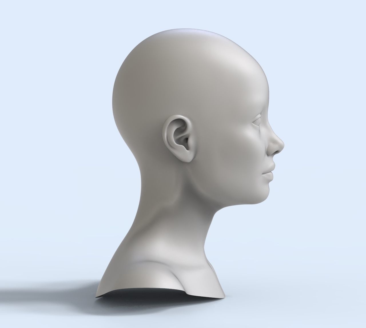 3 3D Head Face Female Character Women teenager portrait doll 3D Low-poly 3D model_4