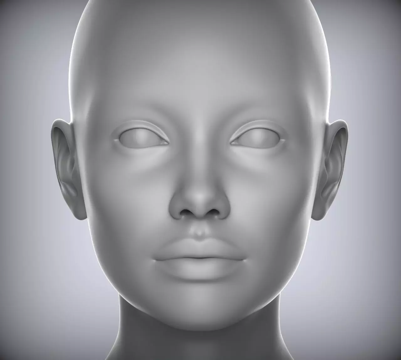 3 3D Head Face Female Character Women teenager portrait doll 3D Low-poly 3D model_0