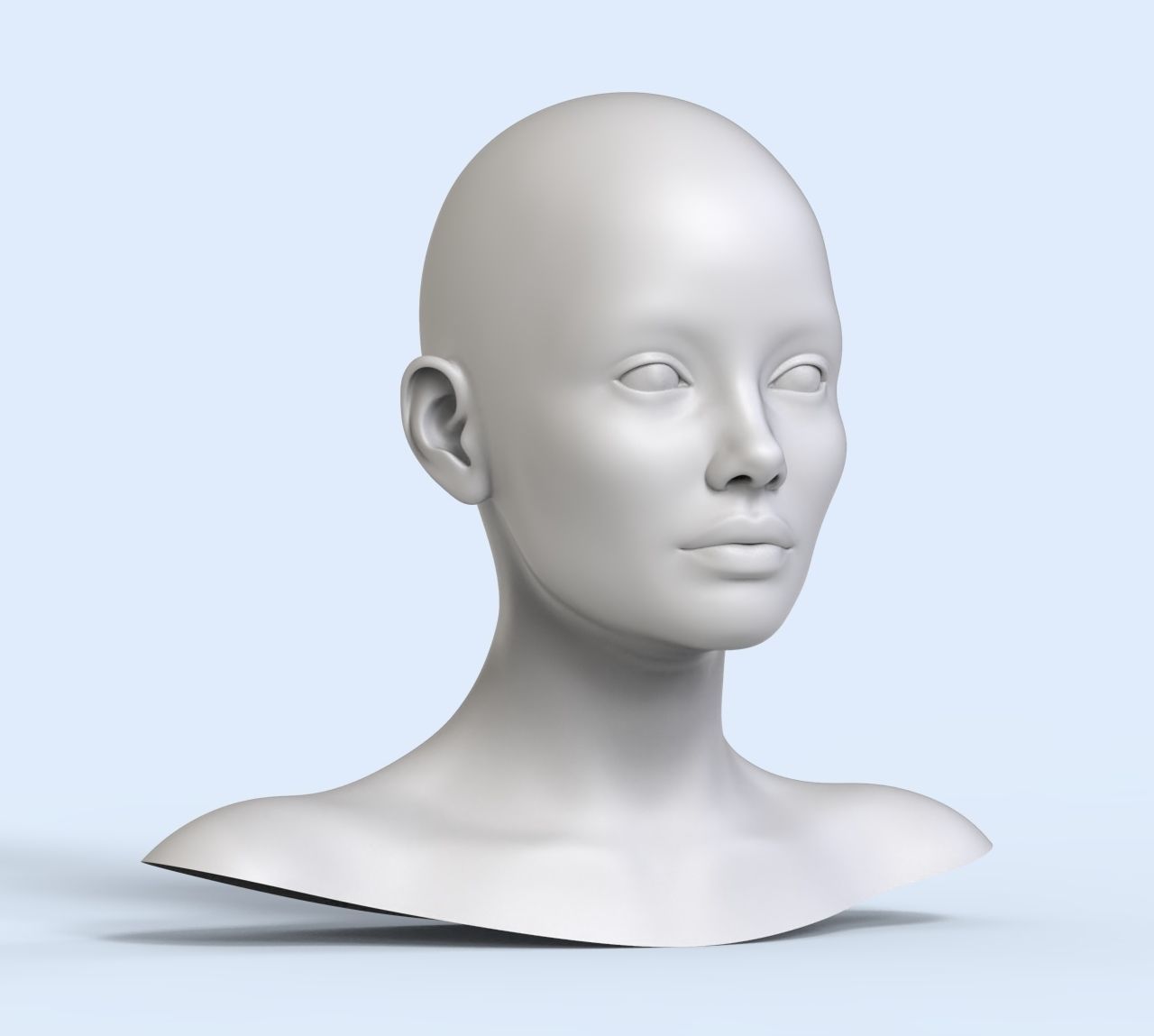 3 3D Head Face Female Character Women teenager portrait doll 3D Low-poly 3D model_2