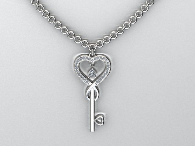 key pendant 3D print model_1