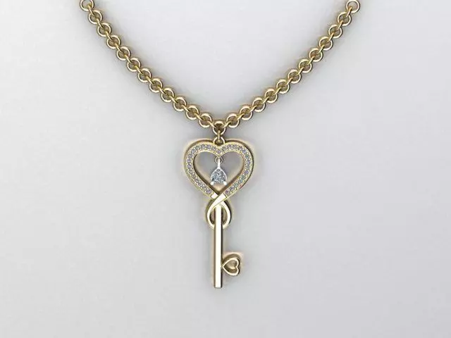 key pendant 3D print model_0