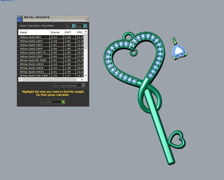 key pendant 3D print model_4