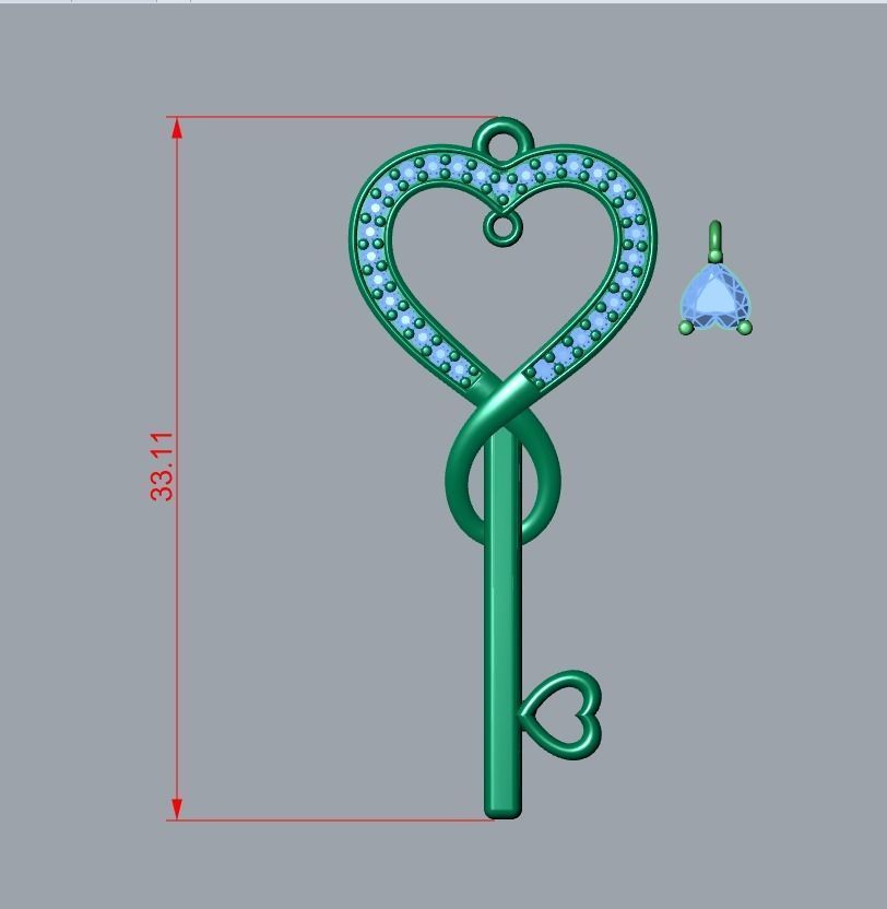 key pendant 3D print model_7