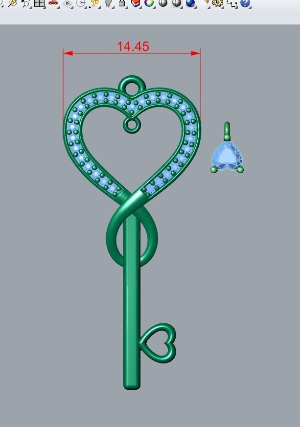 key pendant 3D print model_6