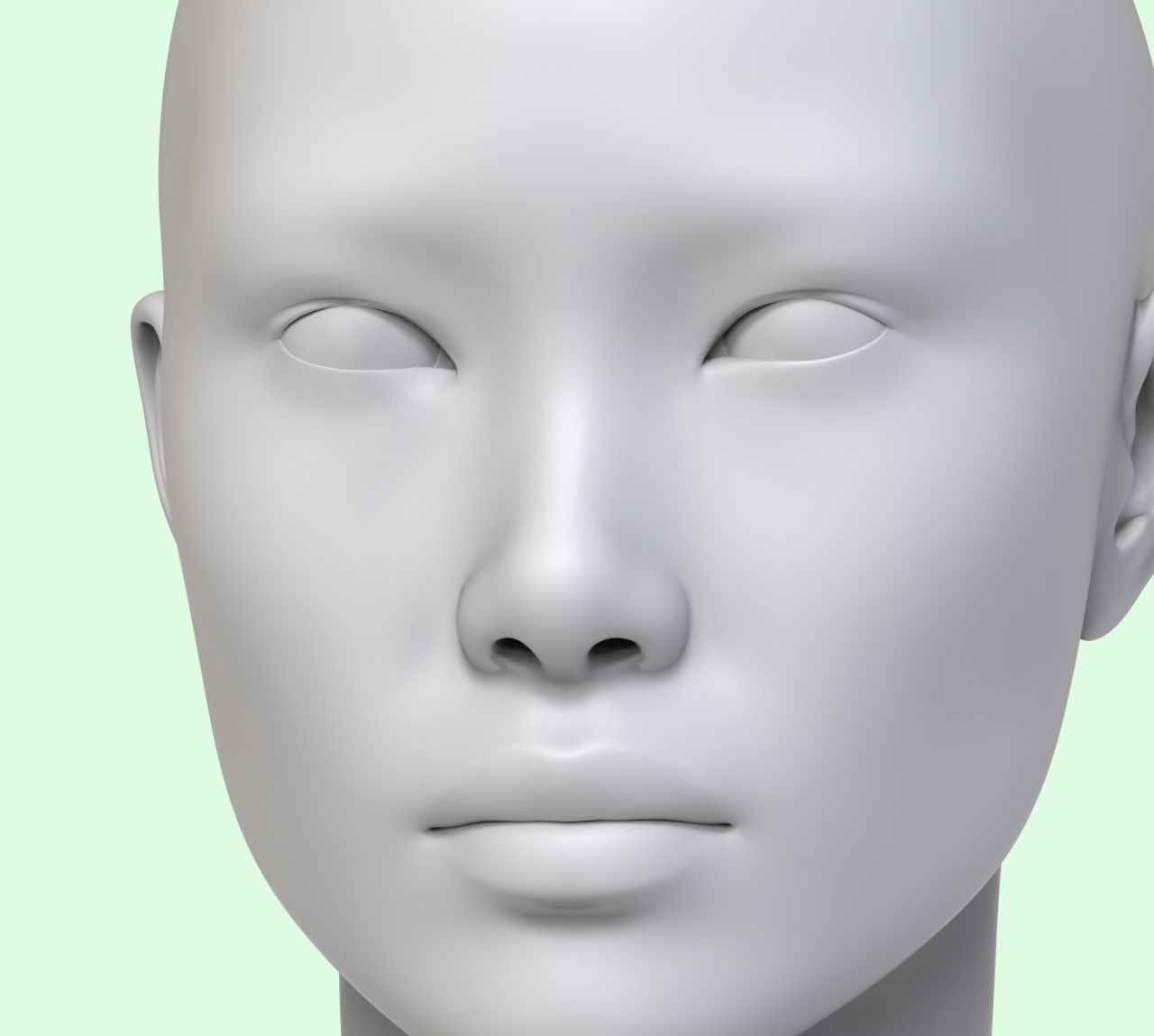 4 3D Head Face Female Character Women teenager portrait doll Low-poly 3D model_5