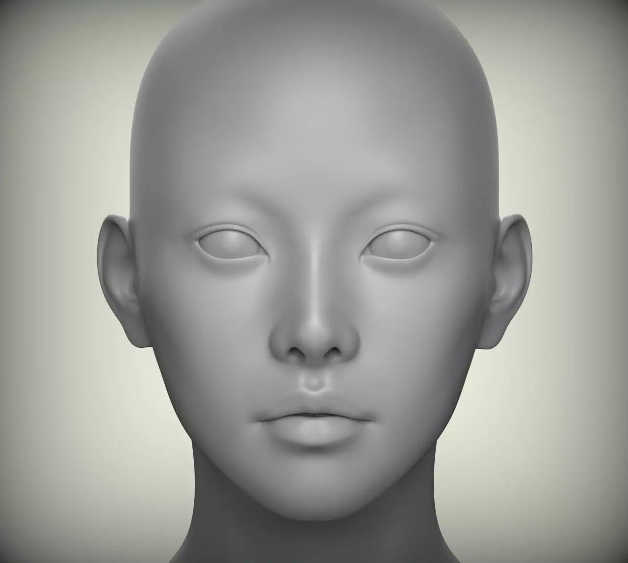 5 3D Head Face Eyes Female Character Women art portrait doll 3D Low-poly 3D model_0