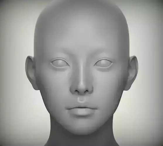 5 3D Head Face Eyes Female Character Women art portrait doll 3D Low-poly 3D model