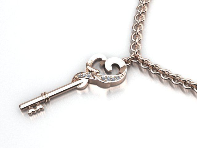 key pendant 3D print model_2