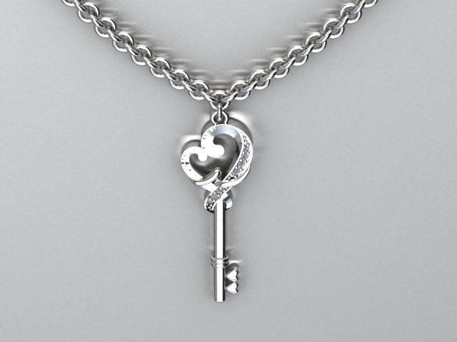 key pendant 3D print model_1