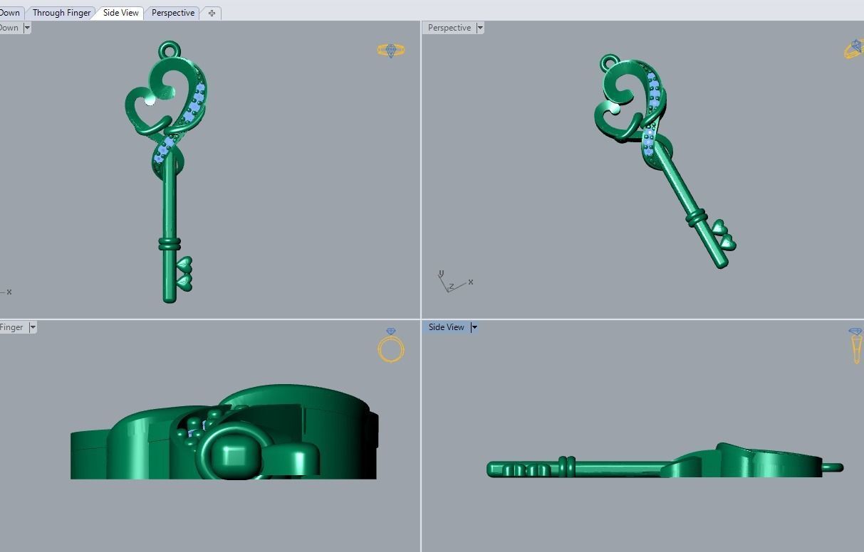 key pendant 3D print model_3
