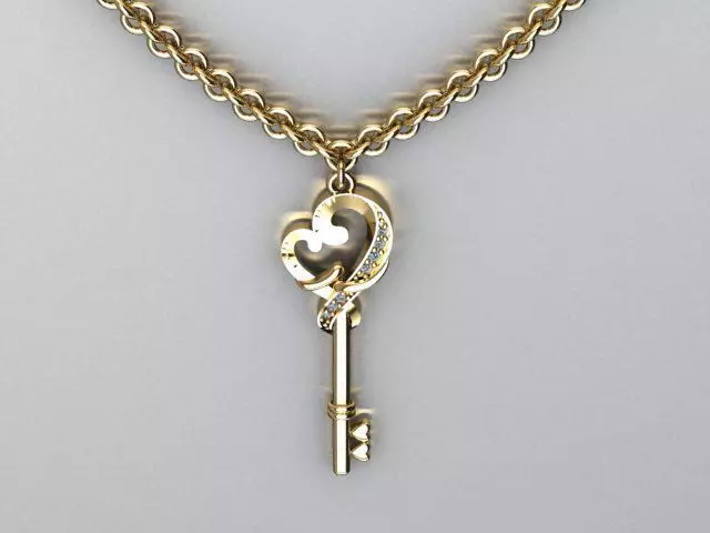 key pendant 3D print model_0