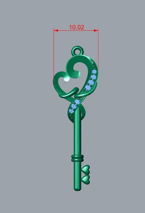 key pendant 3D print model_7