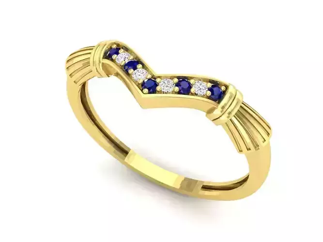 AV 456 Diamond Wedding Stackable Band