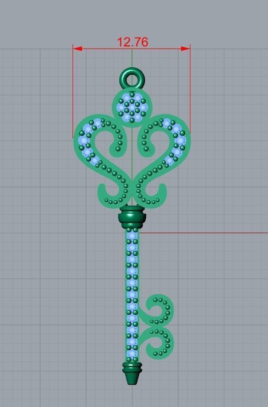 key pendant 3D print model_7
