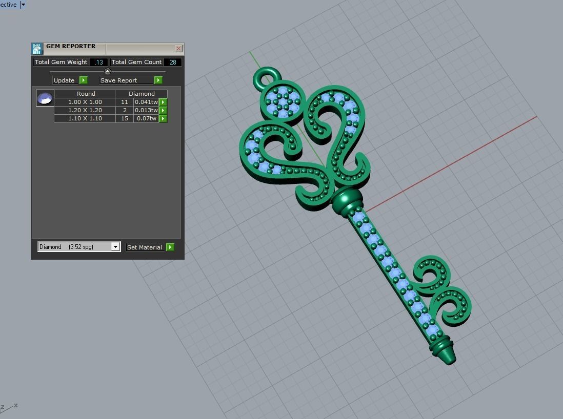 key pendant 3D print model_4
