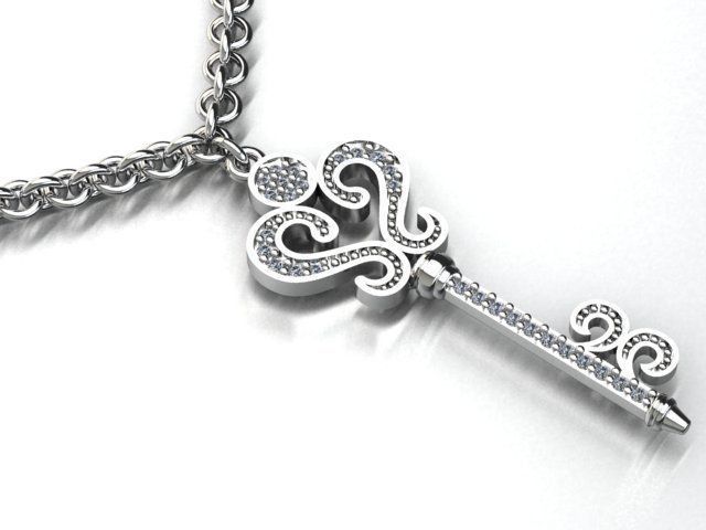 key pendant 3D print model_1