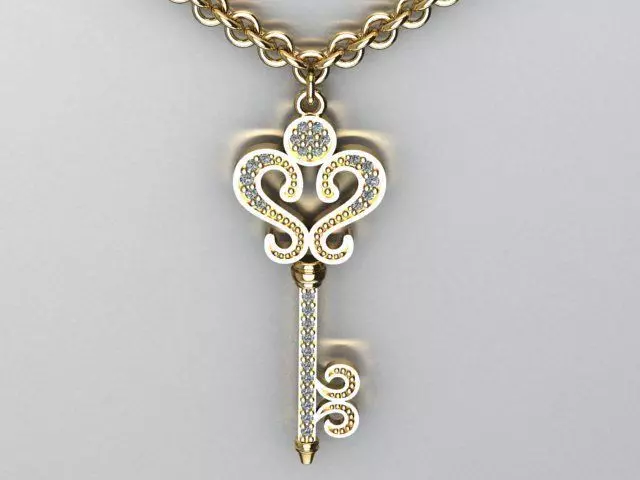 key pendant 3D print model_0