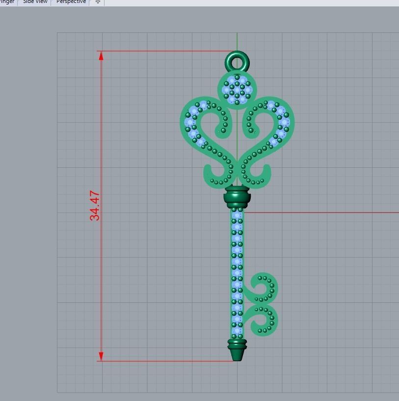 key pendant 3D print model_6