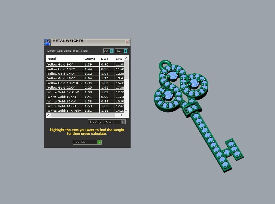 key pendant 3D print model_5