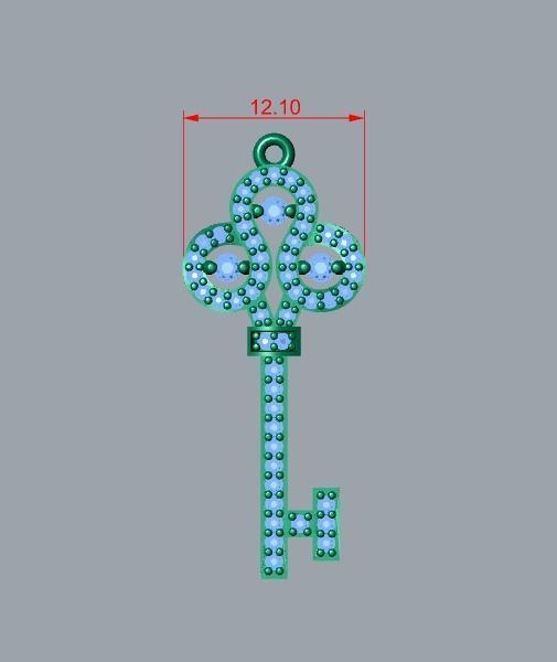key pendant 3D print model_7
