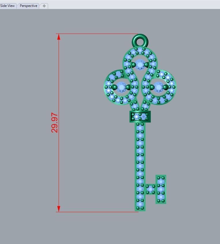 key pendant 3D print model_6