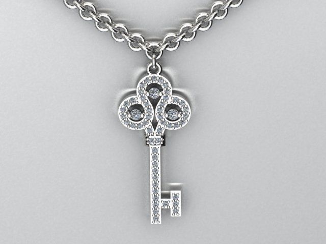 key pendant 3D print model_1