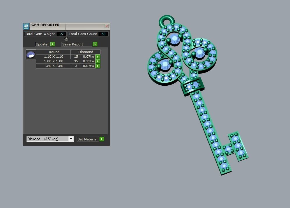 key pendant 3D print model_4