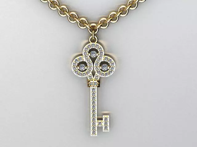 key pendant 3D print model_0