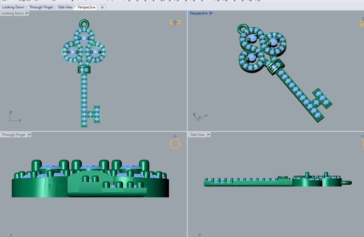 key pendant 3D print model_3