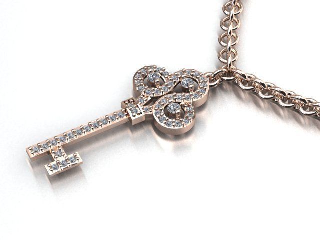 key pendant 3D print model_2