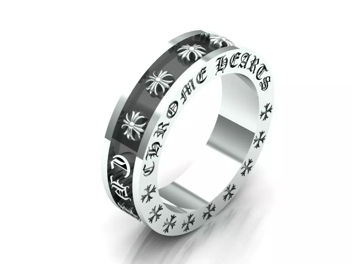 chrome hearts ring Low-poly 3D model_0