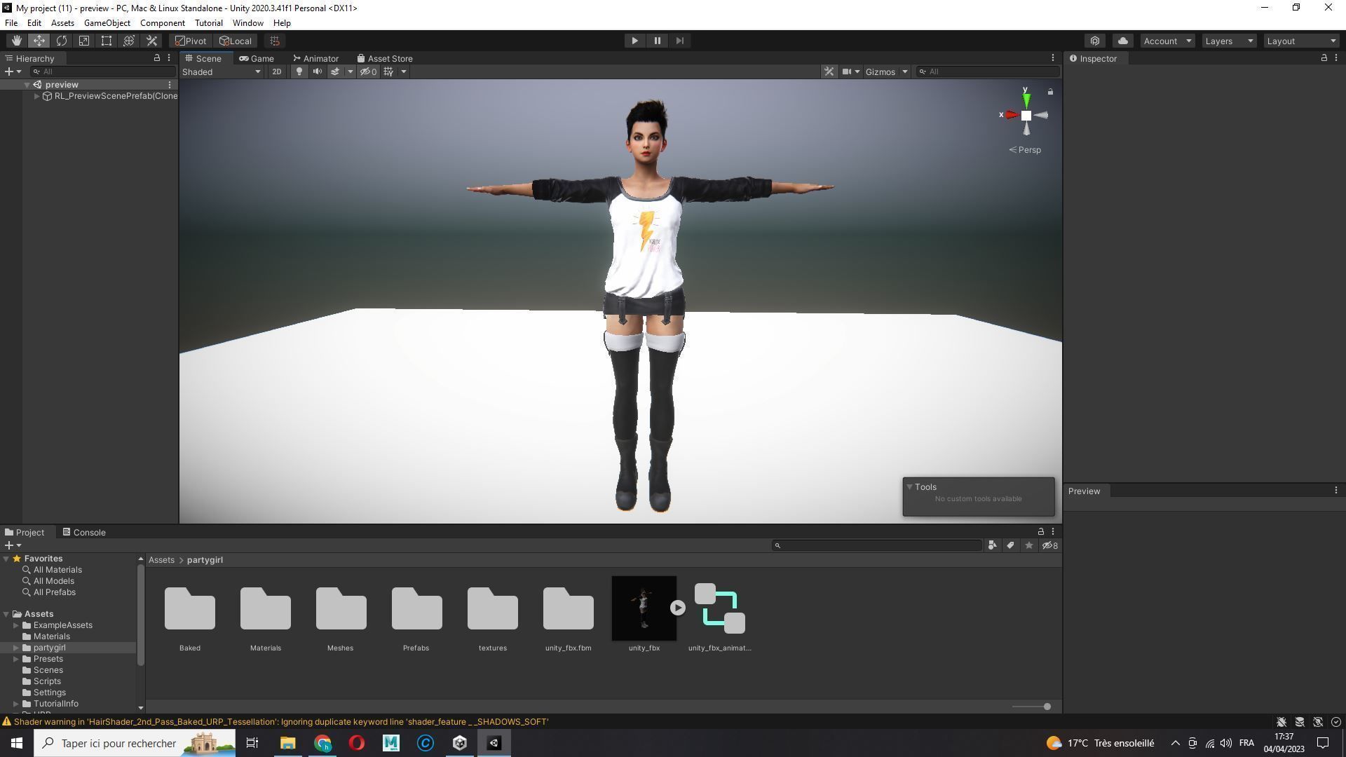 Pixie Casual Girl - Model with Full Rig and Facial Controls Low-poly 3D model_35