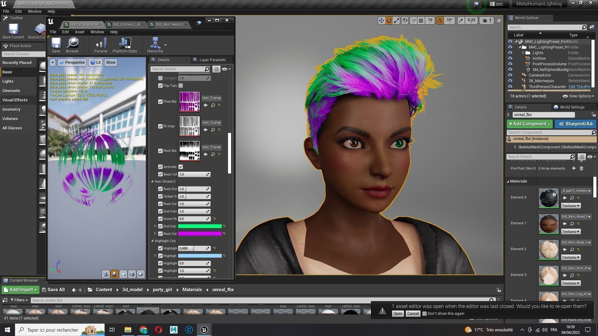 Pixie Casual Girl - Model with Full Rig and Facial Controls Low-poly 3D model_32