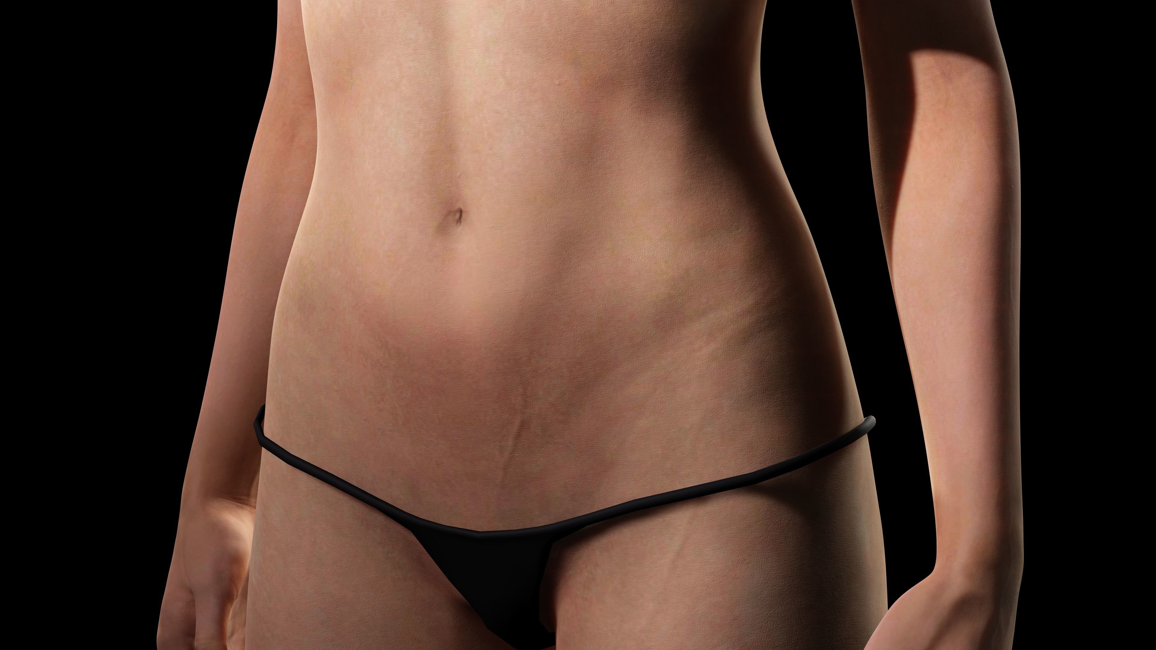 Pixie Casual Girl - Model with Full Rig and Facial Controls Low-poly 3D model_15