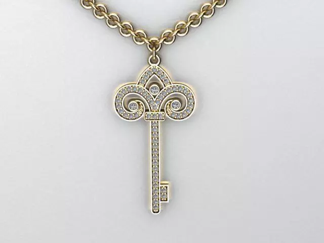 key pendant 3D print model_0