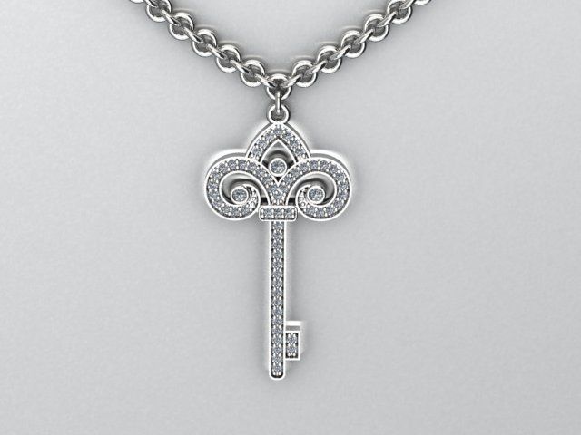 key pendant 3D print model_1