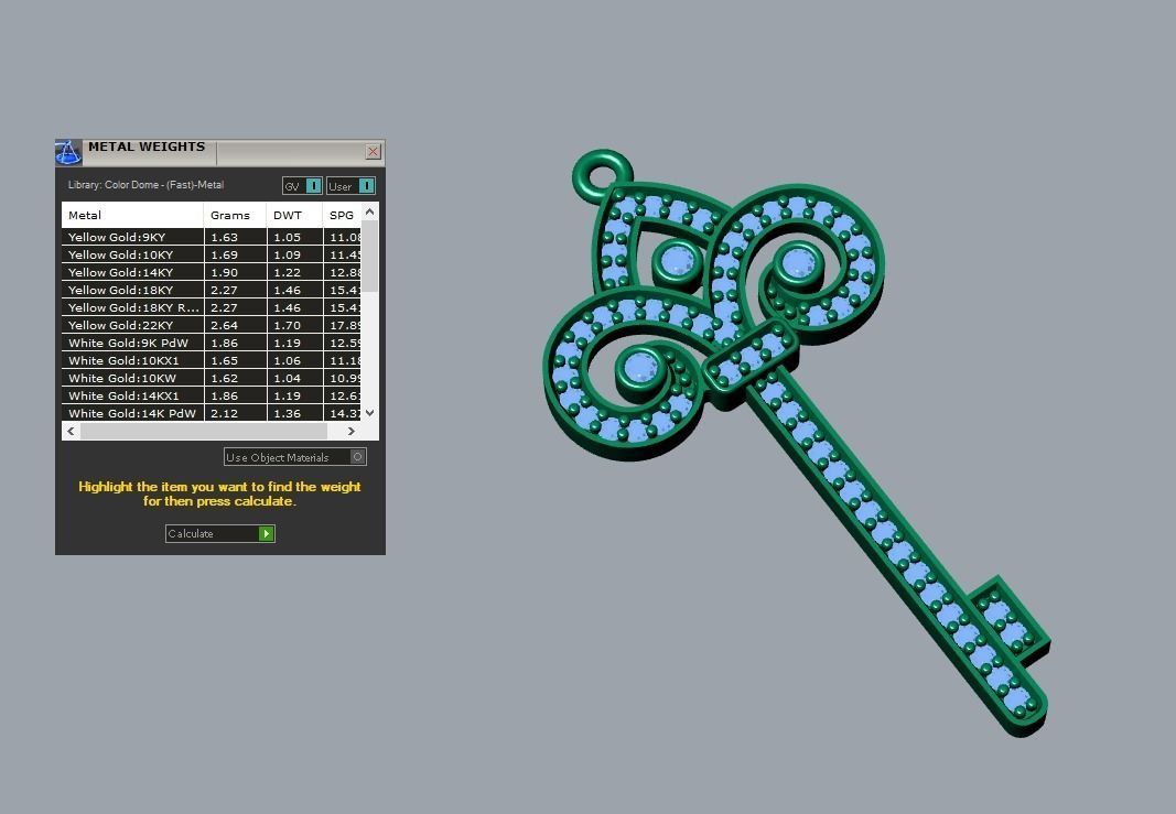 key pendant 3D print model_4