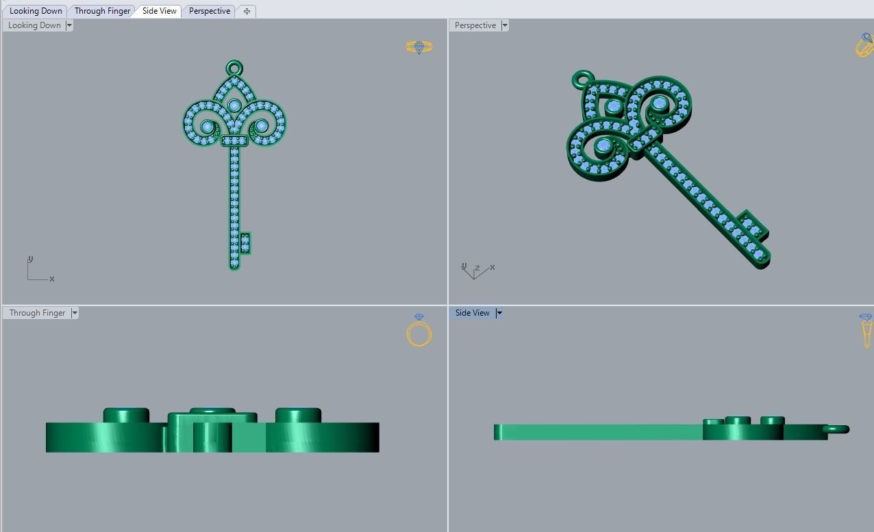 key pendant 3D print model_3