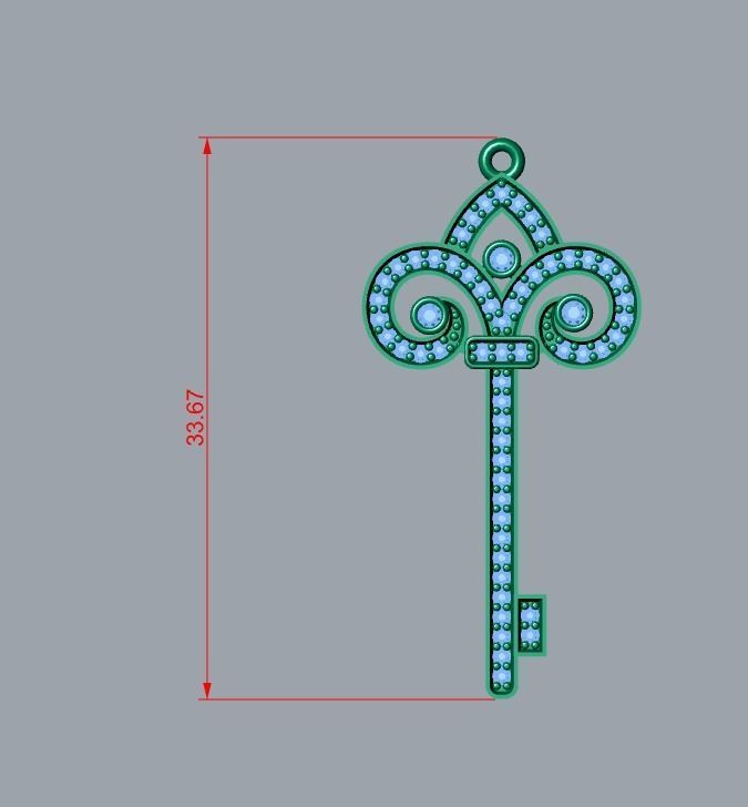 key pendant 3D print model_6