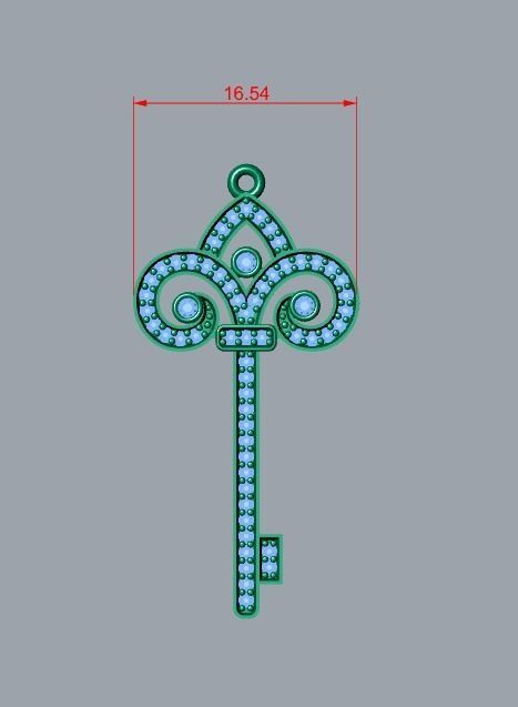 key pendant 3D print model_7