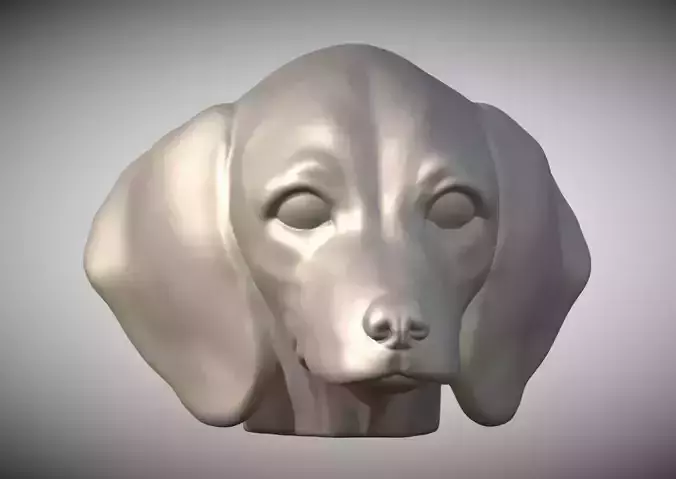 Puppy of Dachshund dog head for 3D printing