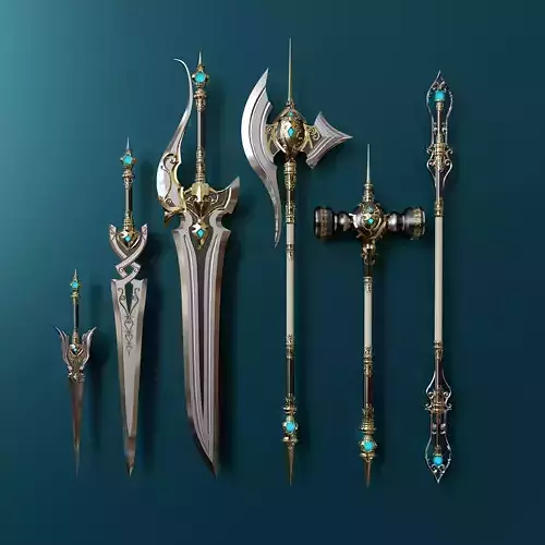 Fantasy weapon set 6 3D model