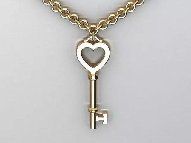 key pendant 3D print model_0