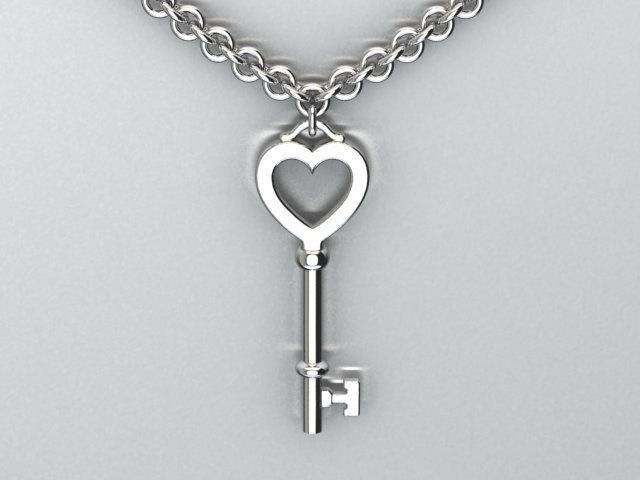 key pendant 3D print model_1