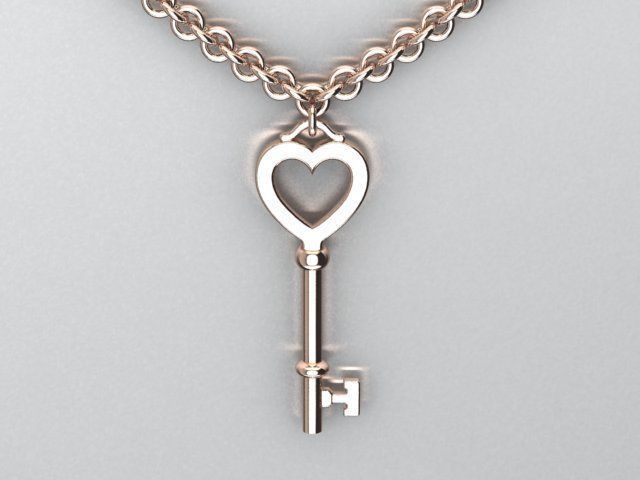 key pendant 3D print model_2